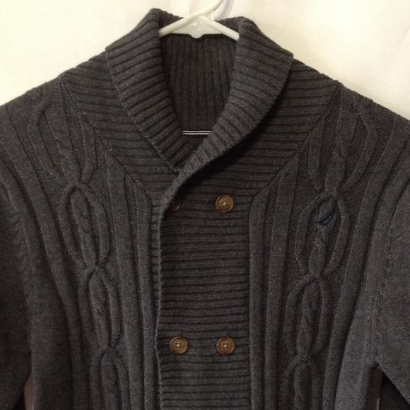 Nautica ❤️ Kids Black Long Sleeve Button-Down Sweater Size (8-Small) (PRE-LOVED) - Picture 2 of 3